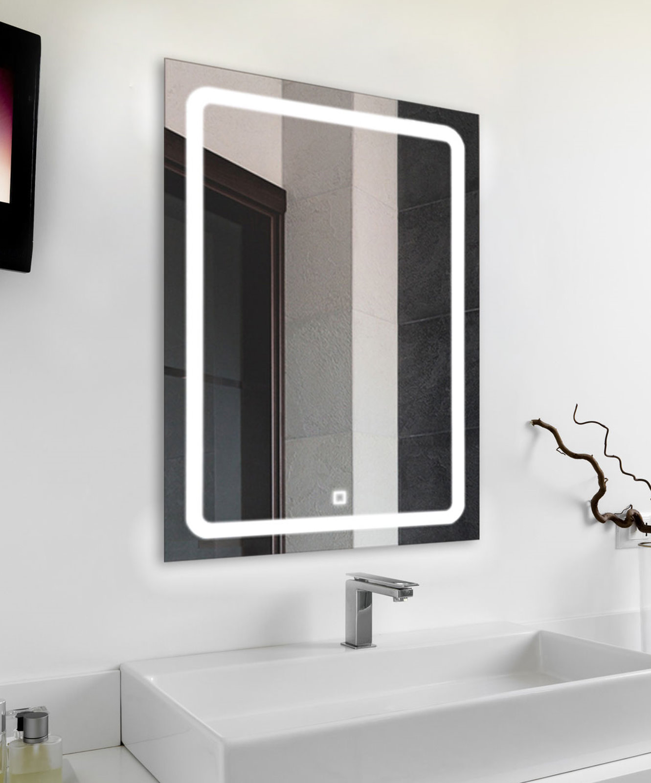 WOW BadspiegelProfi LED Licht Spiegel 50x70cm Touch Sensor Bad