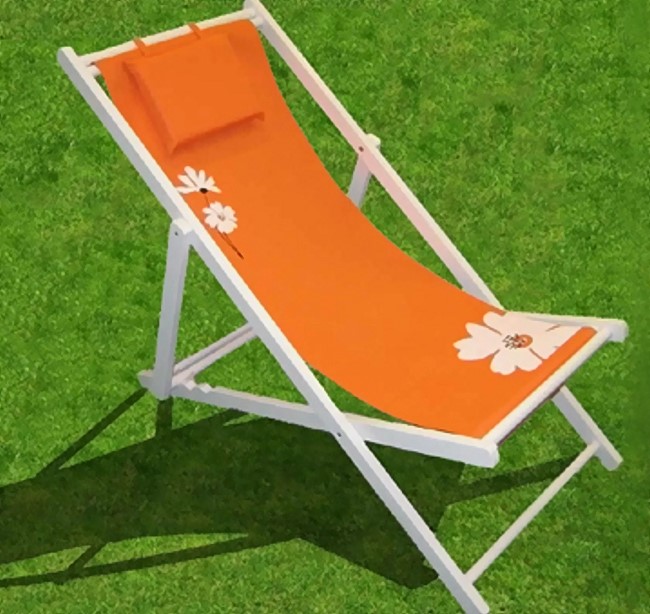 Leco Klappliege + Kissen Liege Gartenliege Stuhl Gartenstuhl Holz