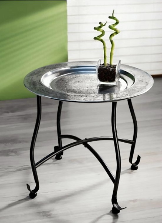 Orientalischer Beistelltisch Metall Alu Tablett 40cm Tisch Klapptisch