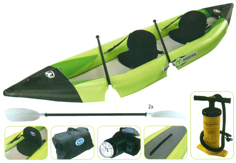 Aqua Marina Deluxe Kajak Kanu Boot Schlauchboot K2 Neu