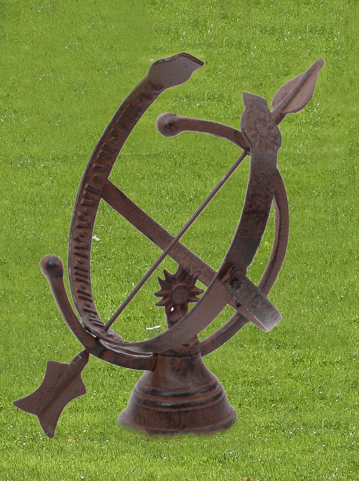 Massive Gusseisen Sonnenuhr Nostalgie Garten Uhr Deko Antik Design Neu