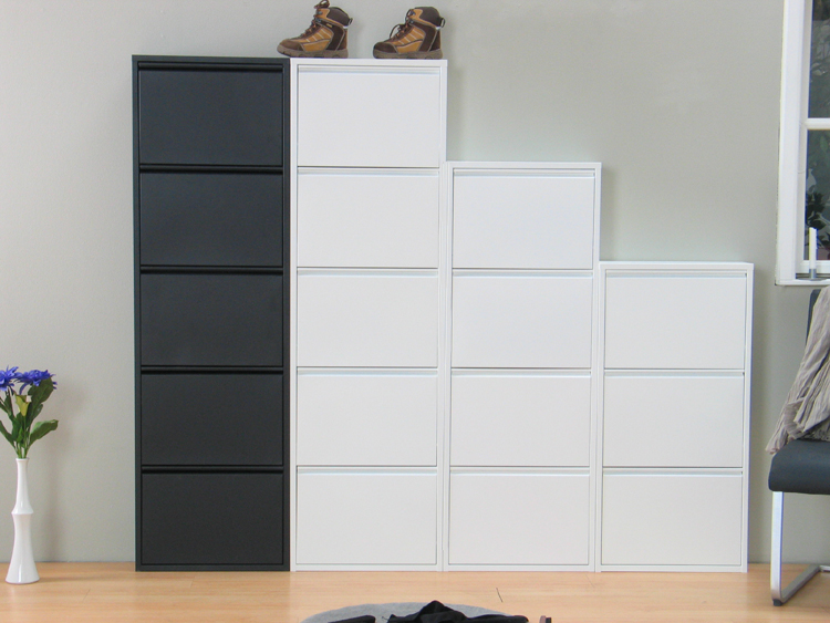 Schlafsofa Couch: Schuhschrank Weiß Metall