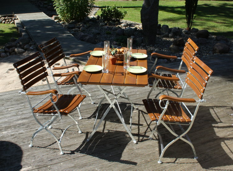 Biergarten Sitzgruppe Adria IV Tisch + 4 Sessel